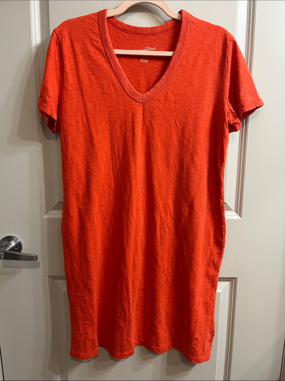 Target Bright Red V-Neck Short Sleeve Tshirt Dress